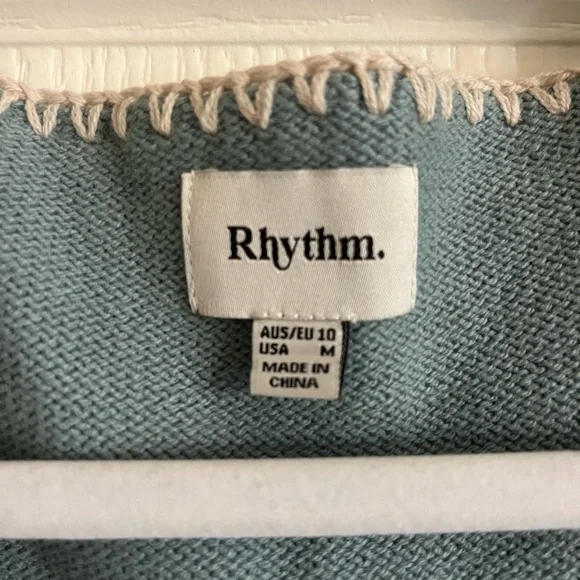 Rhythm Teal Blue Tie Front Tank - Picture 5 of 5